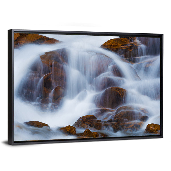 Waterfall In Rocky Mountain National Park Canvas Wall Art