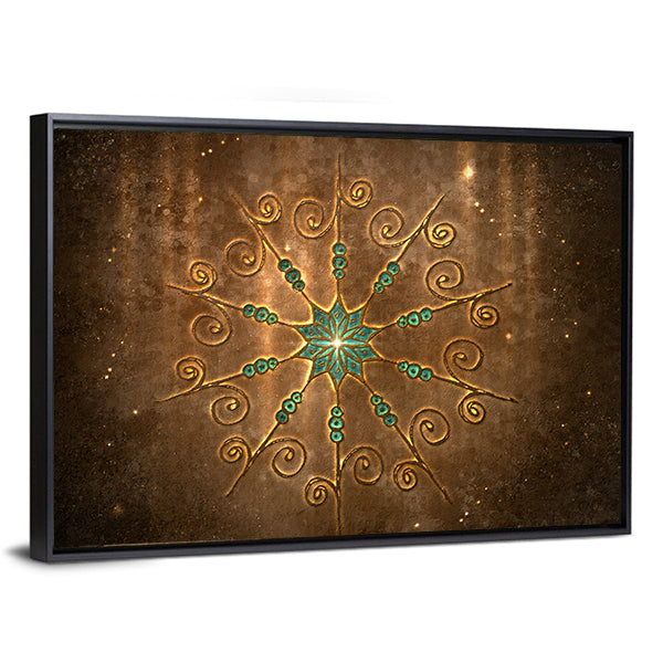 Fabric Style Mandala Canvas Wall Art