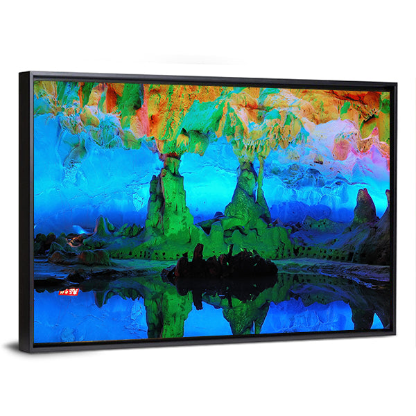 Guilin Limestone Cave with Reflective Pool Canvas Wall Art