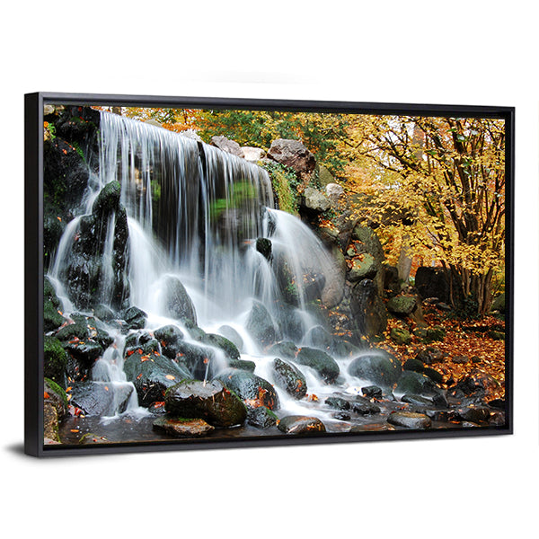 Autumn Waterfall in Sonsbeek Park Arnhem Canvas Wall Art