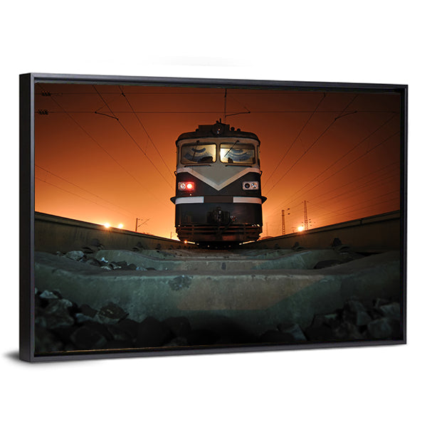 Chinese Electric Train at Night Canvas Wall Art