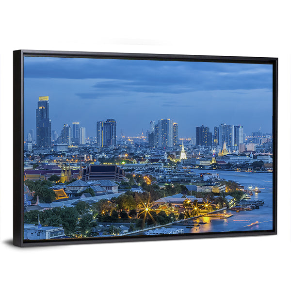 Grand Palace At Twilight In Bangkok Canvas Wall Art