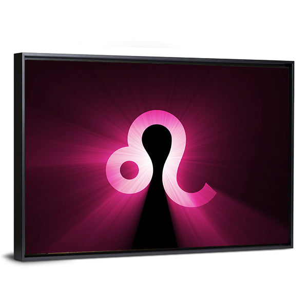Glowing Leo Zodiac Symbol Canvas Wall Art