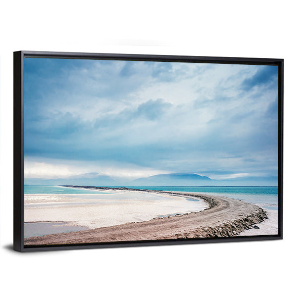 Dead Sea Coastline with Jordan Mountains Canvas Wall Art