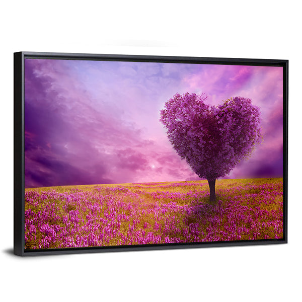 Tree Of Love In Spring Canvas Wall Art