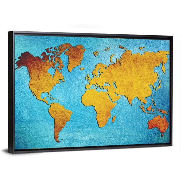 Grunge World Map Canvas Wall Art