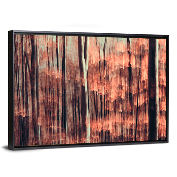Autumnal Forest Motion Blur Canvas Wall Art