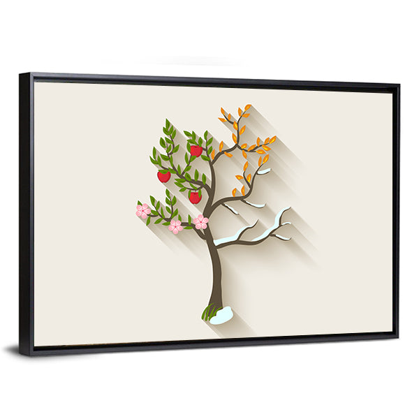 Four Seasons Trees Canvas Wall Art