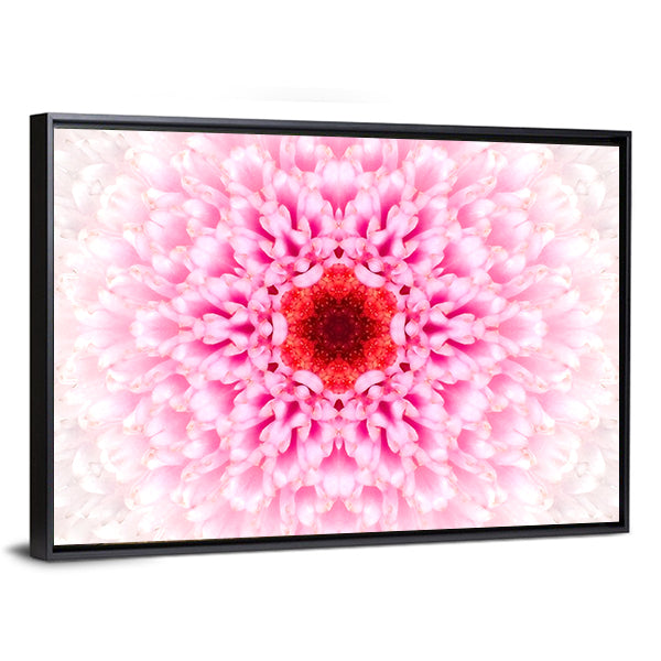 White Mandala Concentric Flower Canvas Wall Art