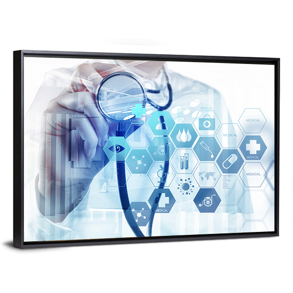 Smart Medical Doctor Digital Canvas Wall Art
