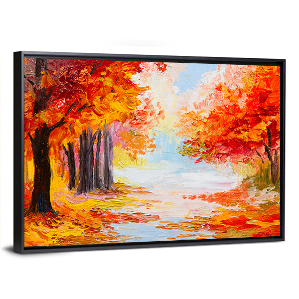 Colorful Autumn Forest Abstract Canvas Wall Art