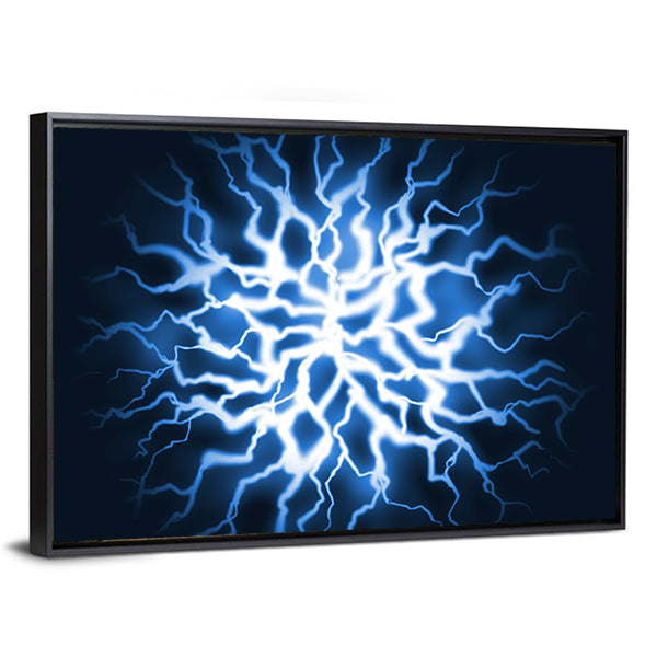 Blue Thunder Energy Burst Canvas Wall Art