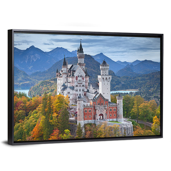 Neuschwanstein Castle with Turquoise Lake Canvas Wall Art