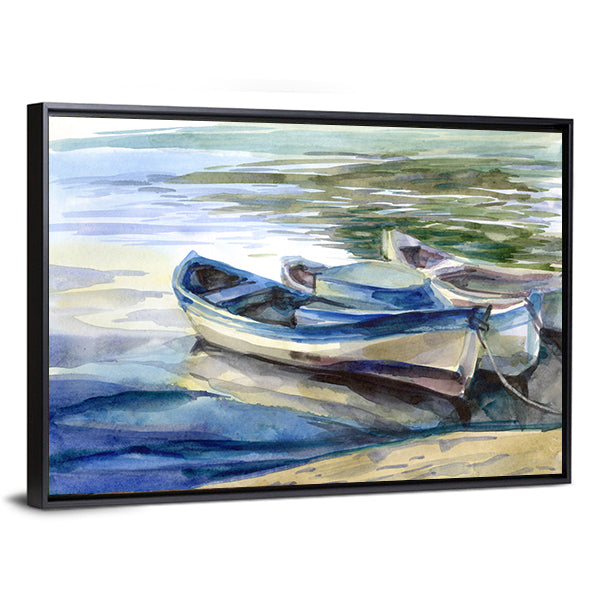 Seascape with Three Boats Canvas Wall Art