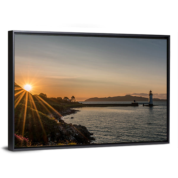 Sunset At Tobermory Lighthouse Scotland Canvas Wall Art