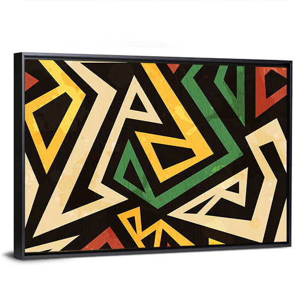 African Geometric Seamless Pattern Canvas Wall Art