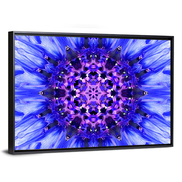 Blue Mandala Flower Canvas Wall Art