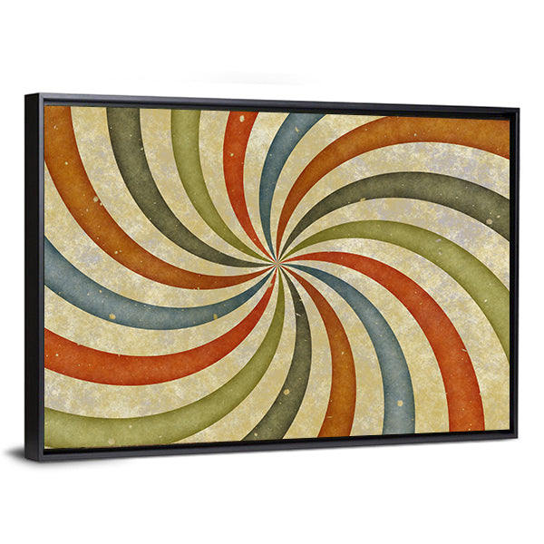 Vintage Swirling Spiral Abstract Canvas Wall Art