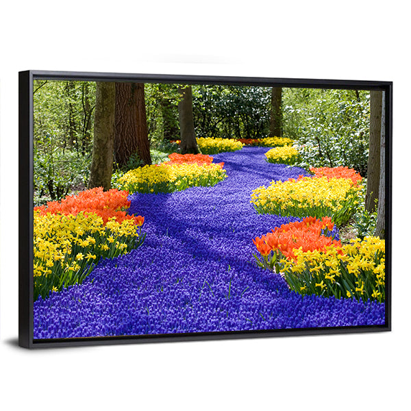 Field Of Spring Flowers Canvas Wall Art