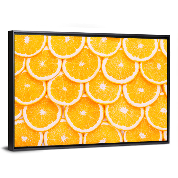 Fresh Orange Slices Pattern Canvas Wall Art