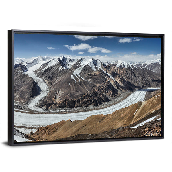 Scenic Fedchenko Glacier In Tajikistan Canvas Wall Art