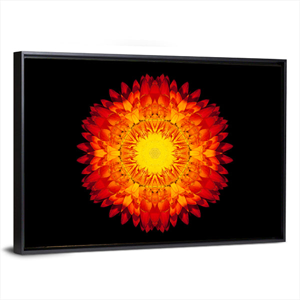 Red Flower Mandala Canvas Wall Art