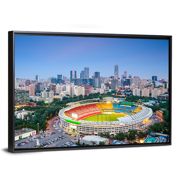 Stadium In Beijing Cityscape Canvas Wall Art