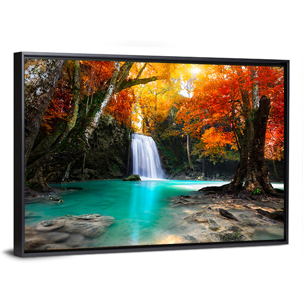 Deep Forest Waterfall In Kanchanaburi Thailand Canvas Wall Art