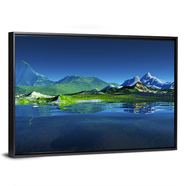 Serene Mountain Lake Reflection Canvas Wall Art