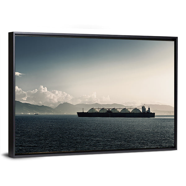 Liquefied Natural Gas LNG Carrier Ship In Sea Canvas Wall Art