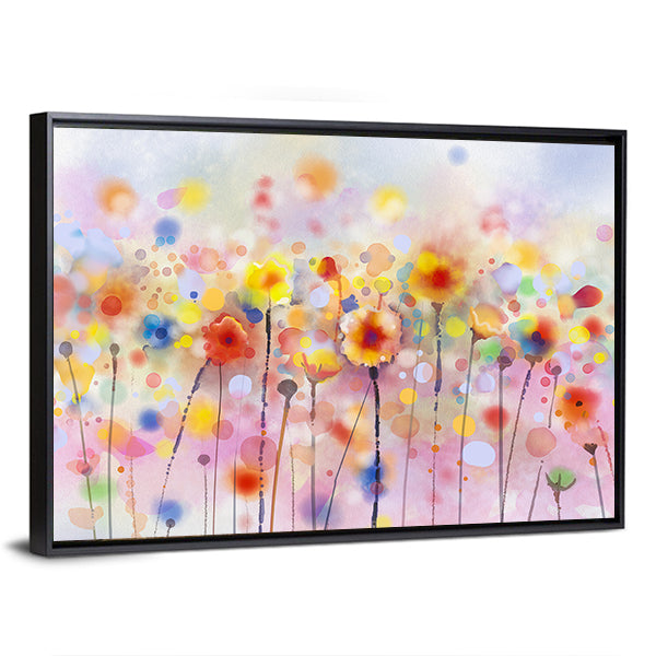 Floral Watercolor Abstract Canvas Wall Art