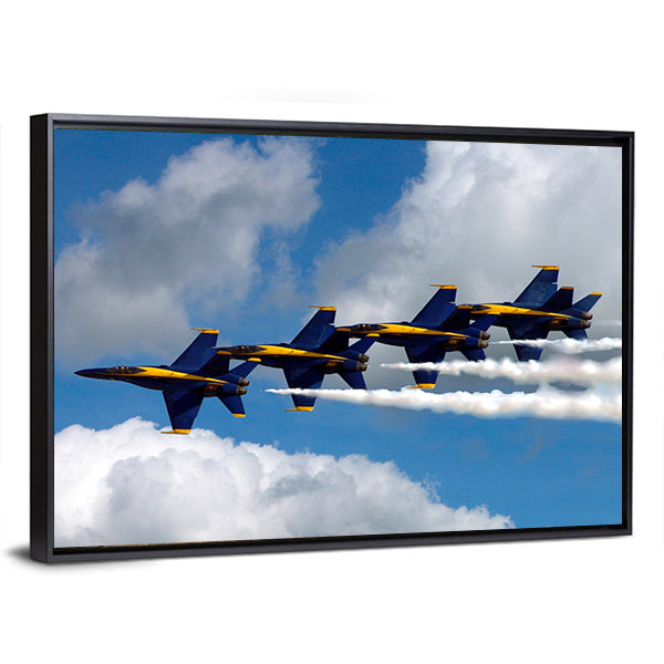 Blue Angels In The Clouds Canvas Wall Art