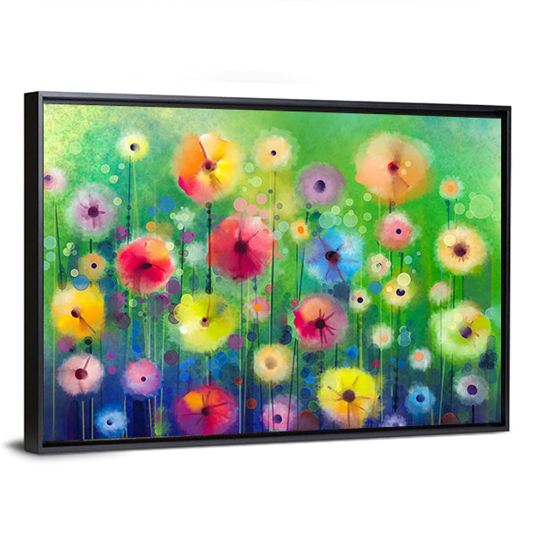 Spring Wildflower Illustration Canvas Wall Art