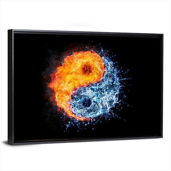 Fire And Water Tao Symbol Canvas Wall Art
