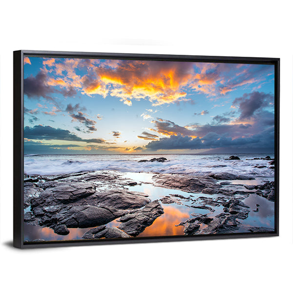 Rocky Shore On The Island Of Maui In Hawaii Canvas Wall Art