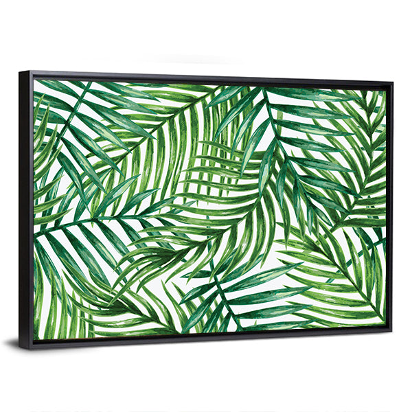 Watercolor Tropical Palm Leaves Canvas Wall Art