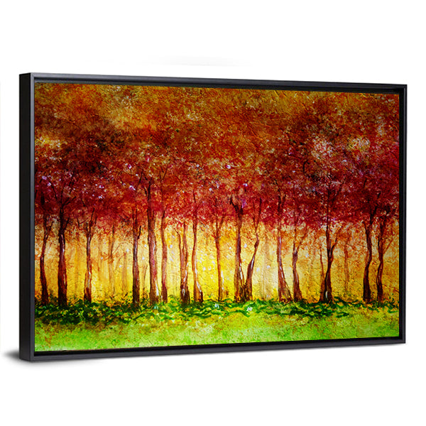 Forest In Fall Canvas Wall Art