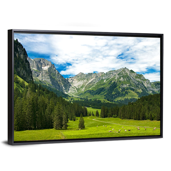 Arnibach Valley Near Engelberg Canvas Wall Art
