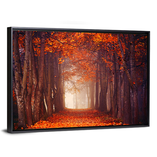 Autumn Misty Forest Canvas Wall Art