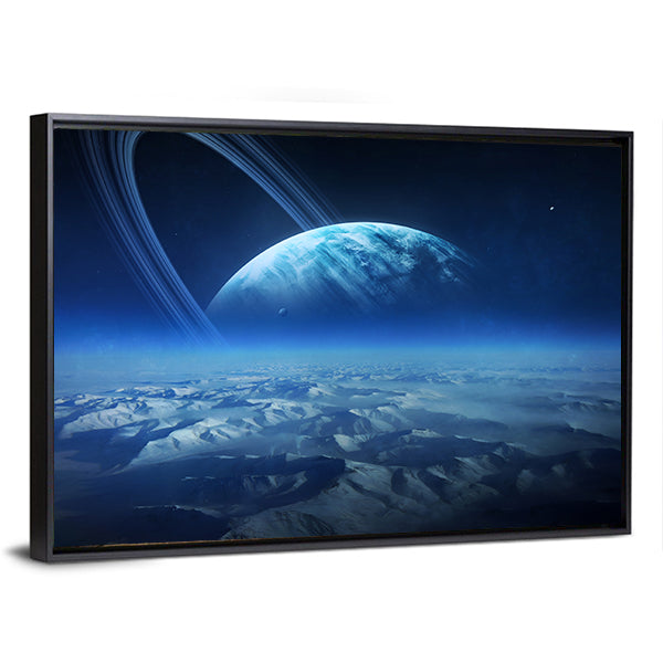 View of Uranus from Titania Canvas Wall Art