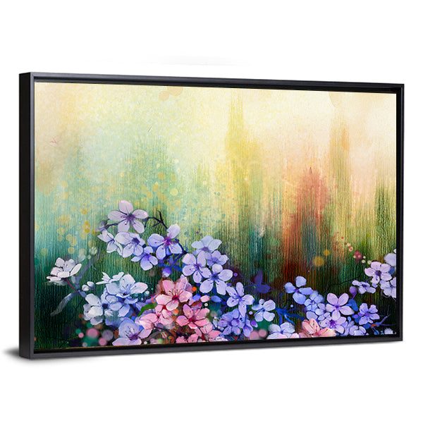 Abstract Cherry Blossoms in Purple Canvas Wall Art