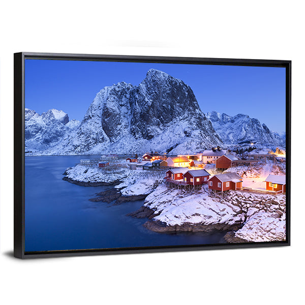 Norwegian Fisherman's Cabins In Lofoten Canvas Wall Art