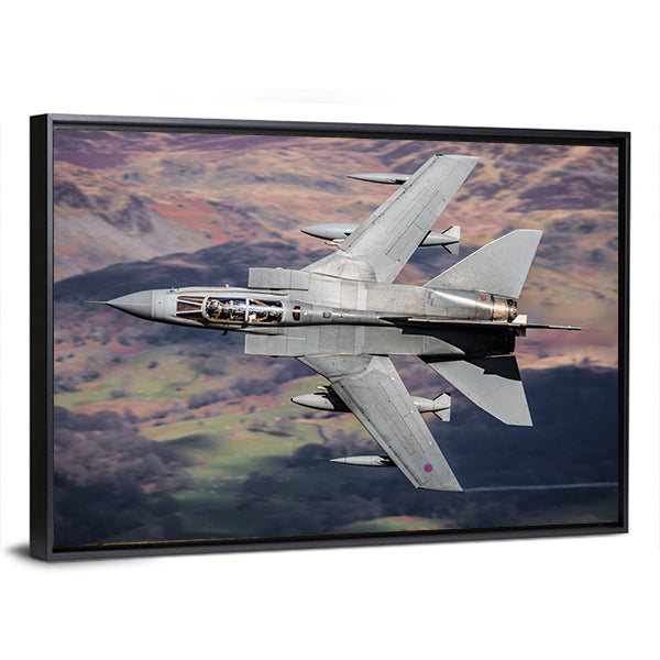 Military Jet In Flight Canvas Wall Art
