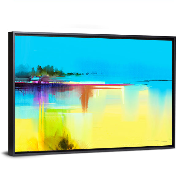 Lake In Spring Season Canvas Wall Art