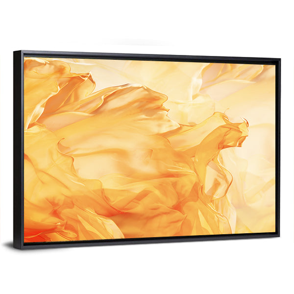 Golden Flowing Fabric Abstract Canvas Wall Art