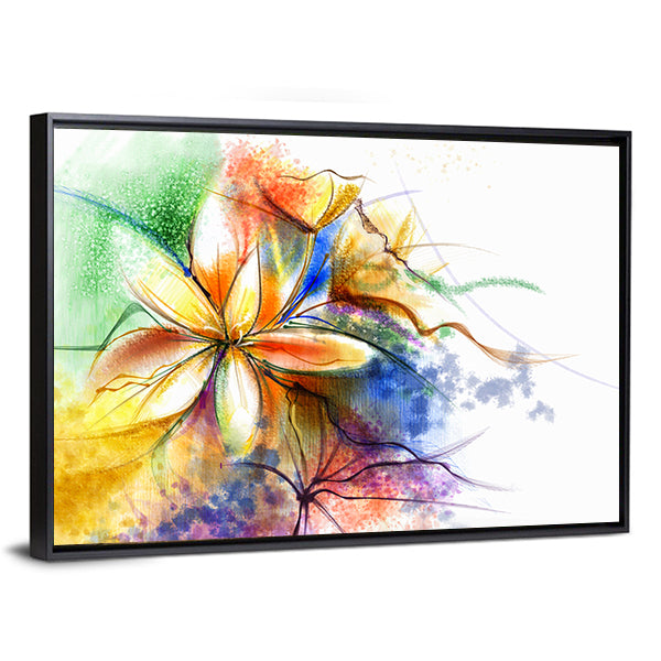 Colorful Abstract Lilies Canvas Wall Art