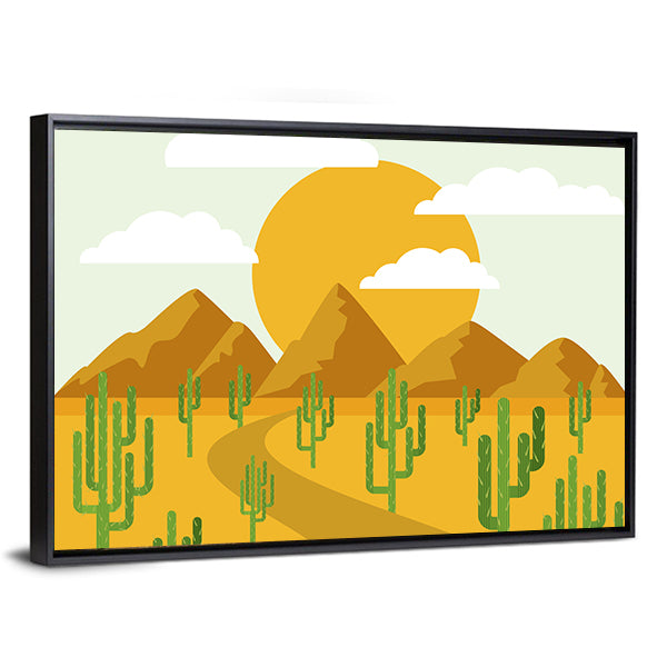 Layered Desert Vector Illustration Canvas Wall Art