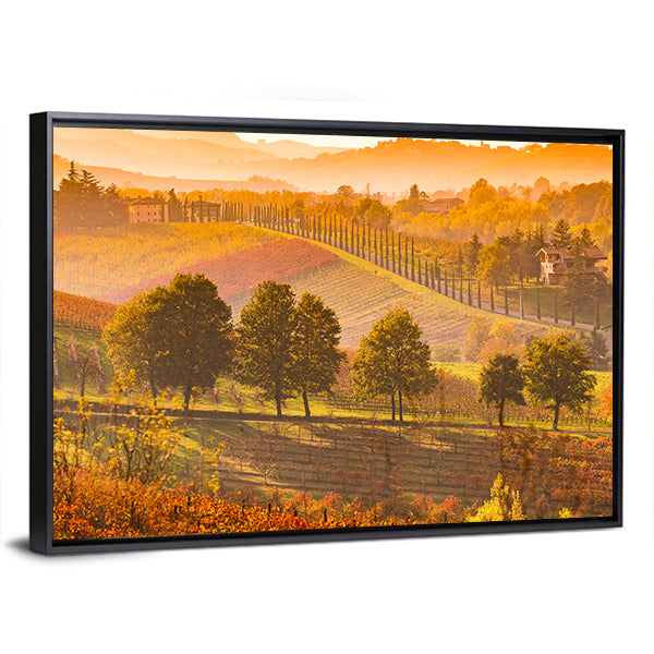 Italian Vineyards and Rolling Hills Canvas Wall Art