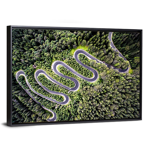 Transfagarasan Curvy Road In Romania Canvas Wall Art