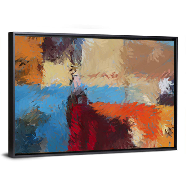 Hand-drawn Textured Abstract Painting Canvas Wall Art